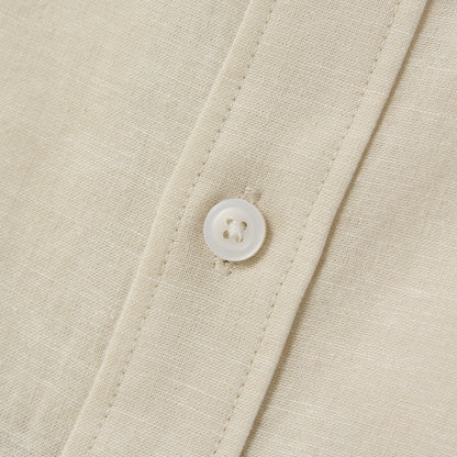 Men's Linen Poplin Blend Stand Collar Shirt