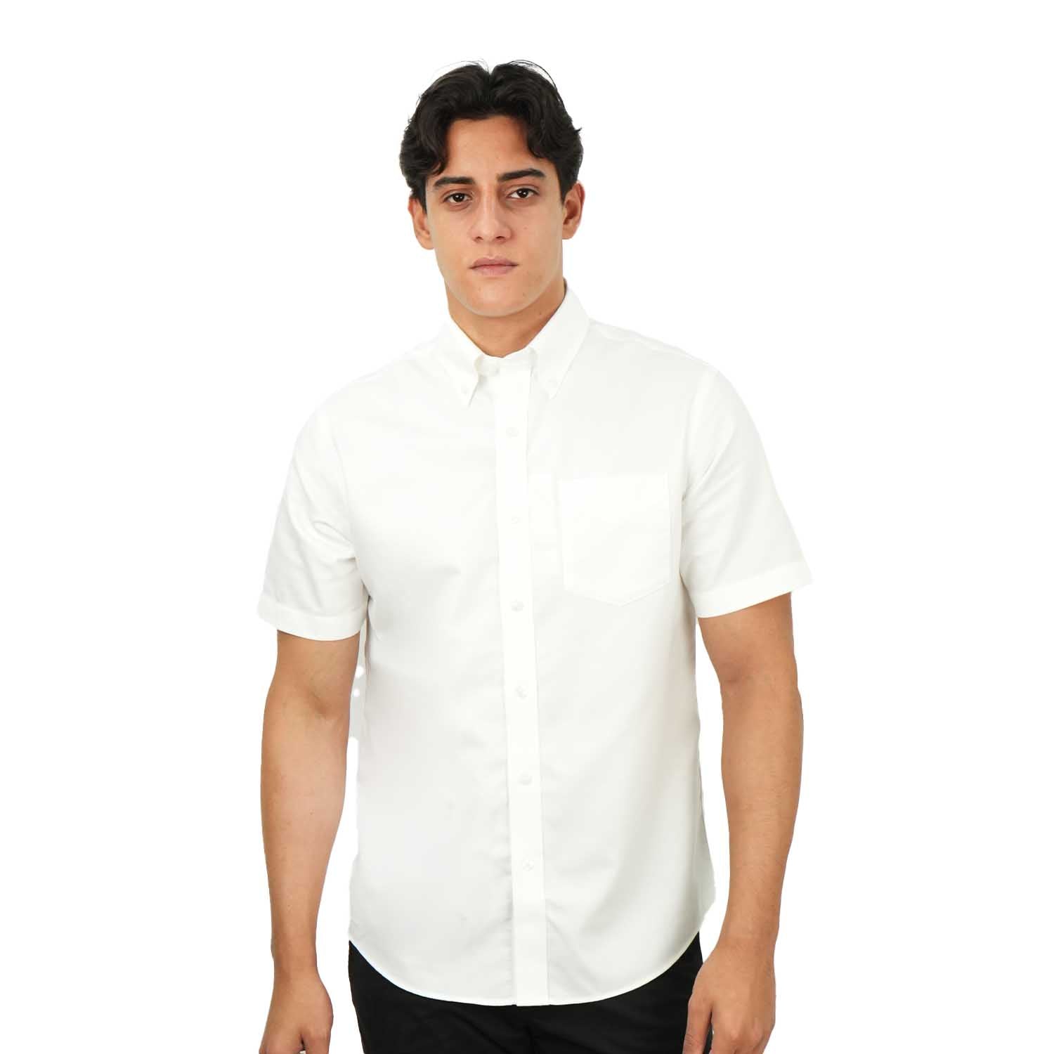 Men's Wrinkle-Free Short Sleeve Cotton Oxford Shirt