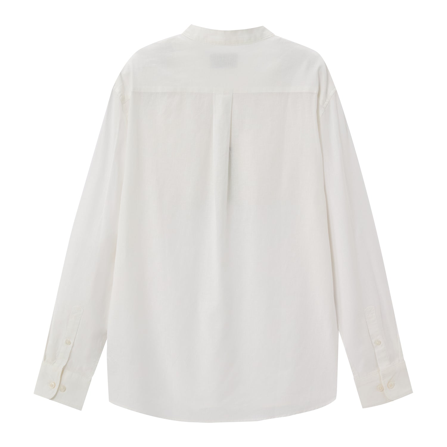 Men's Linen Cotton Poplin Shirt | Slim Fit, Band Collar