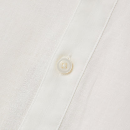 Men's Linen Cotton Poplin Shirt | Slim Fit, Band Collar