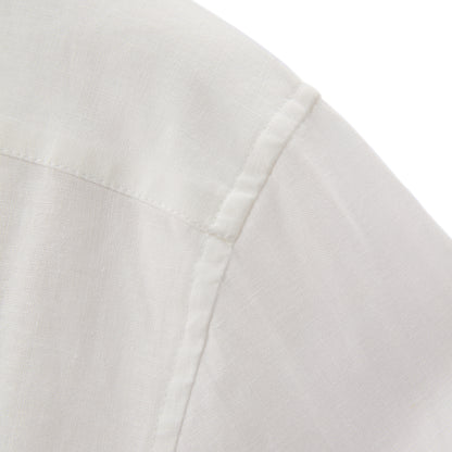 Men's Linen Cotton Poplin Shirt | Slim Fit, Band Collar