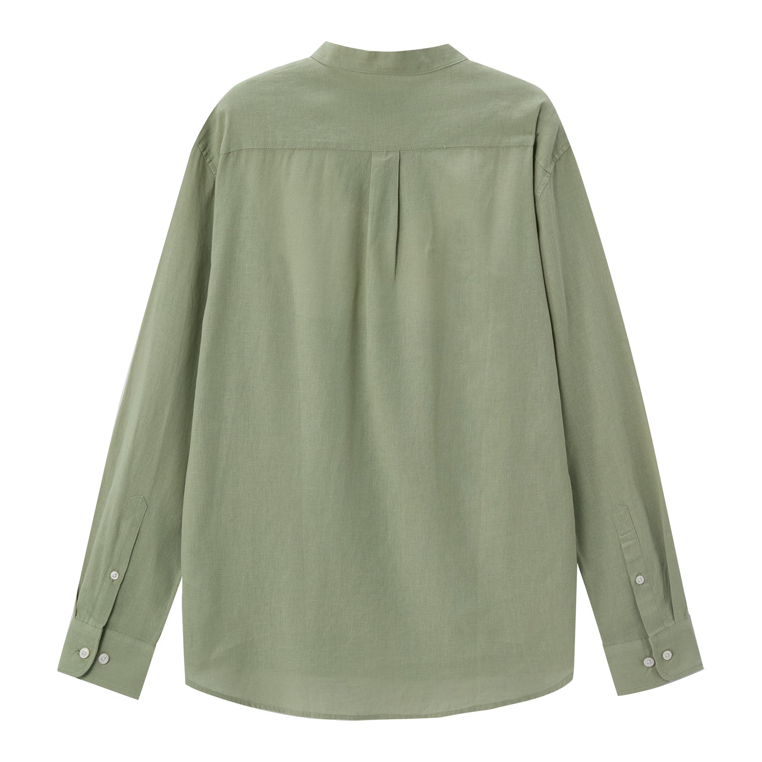 Men's Linen Cotton Poplin Shirt | Slim Fit, Band Collar