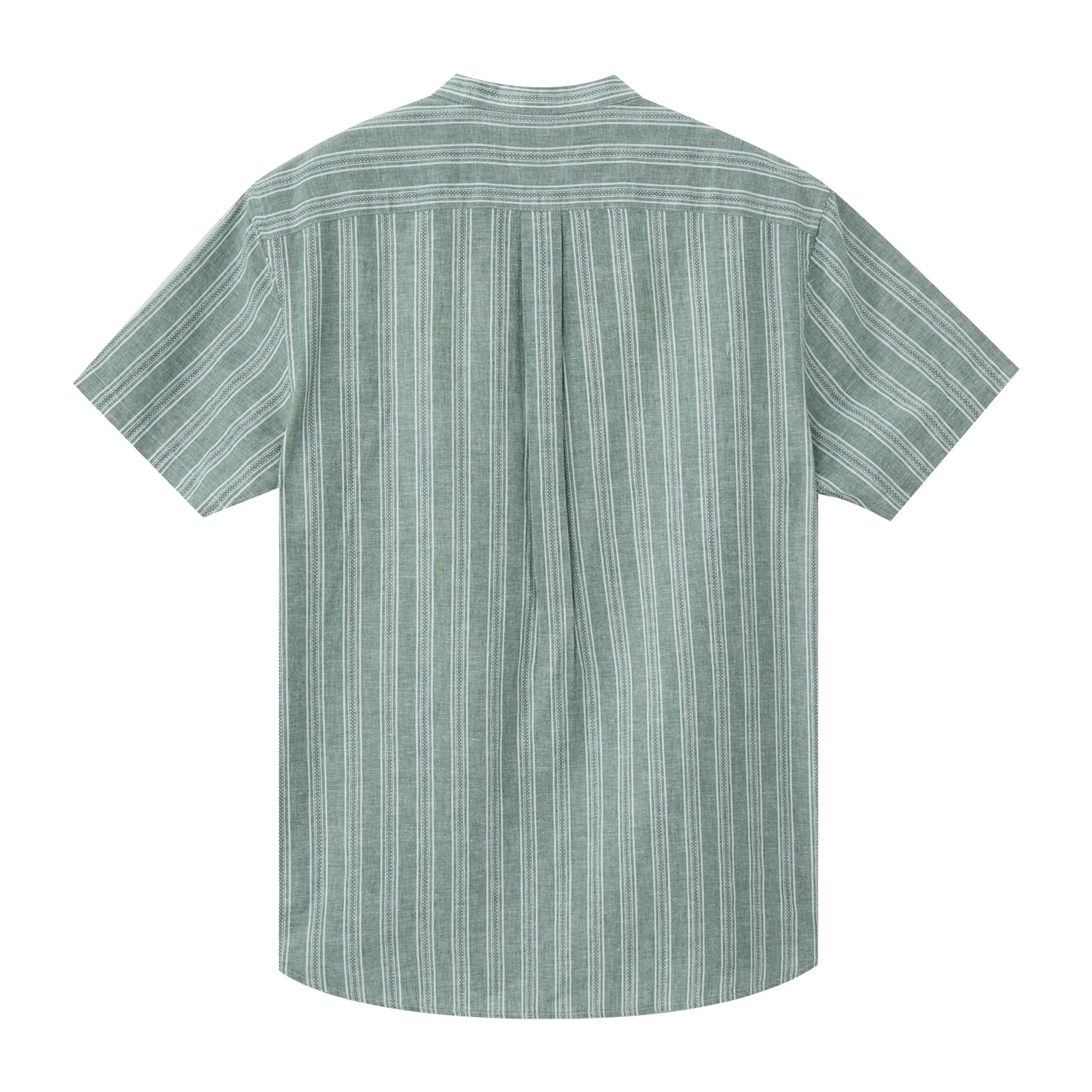 Men's Linen Cotton Poplin Band Collar Shirt | Slim Fit Summer Style