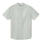 Giordano Men's Linen Cotton Poplin Band Collar Shirt | Slim Fit Summer Style-Multicolor