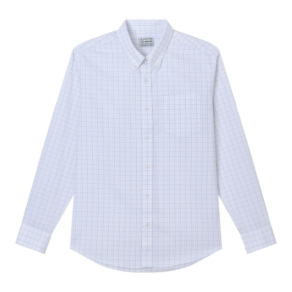 Men’s Cotton Oxford Wrinkle Free Long-Sleeve Shirt