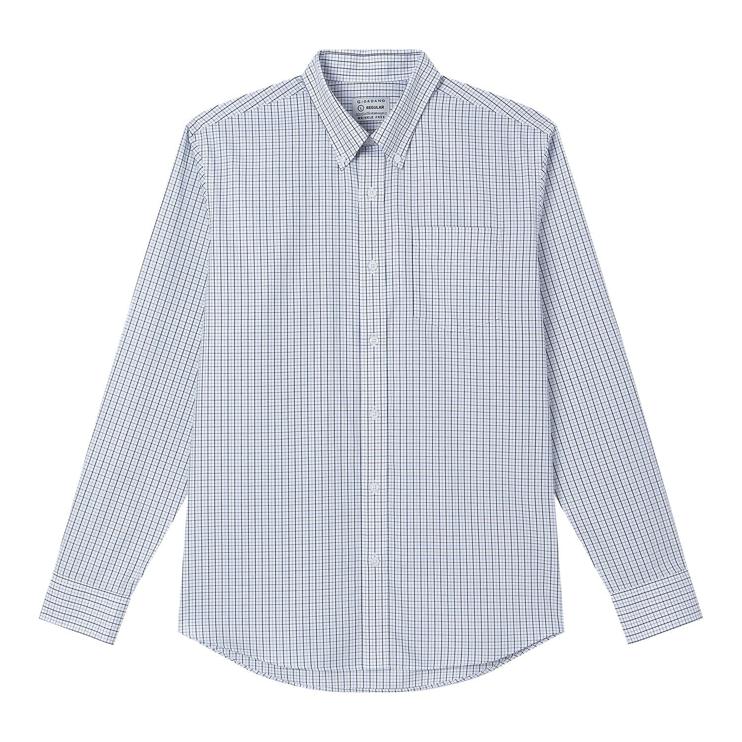 Men’s Cotton Oxford Wrinkle Free Long-Sleeve Shirt