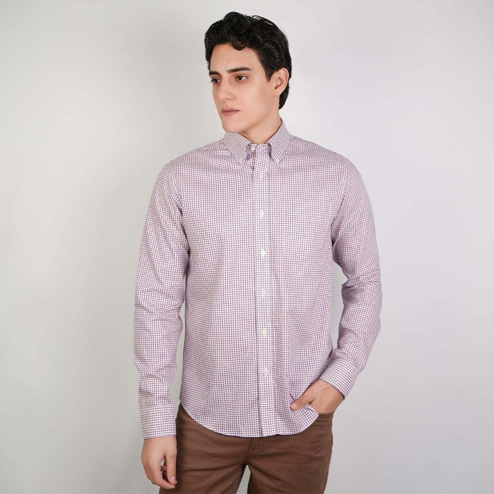 Men’s Cotton Oxford Wrinkle Free Long-Sleeve Shirt