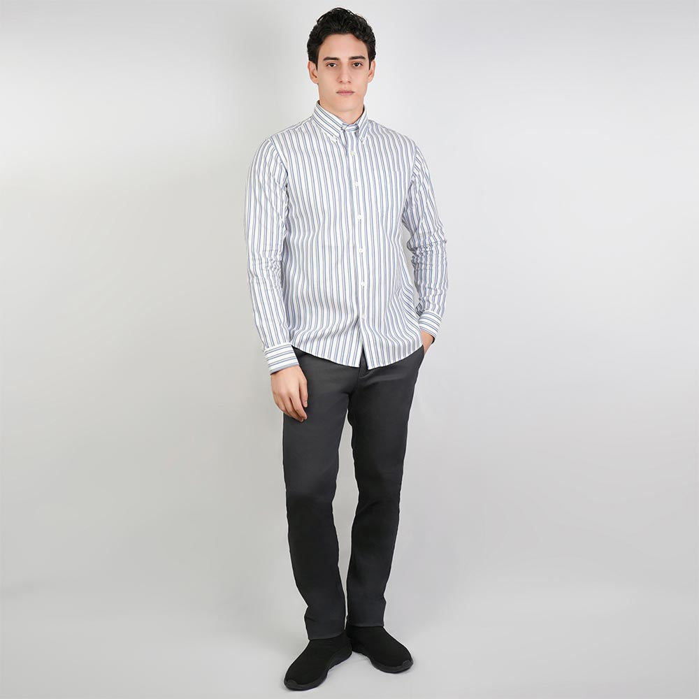 Men’s Cotton Oxford Wrinkle Free Long-Sleeve Shirt