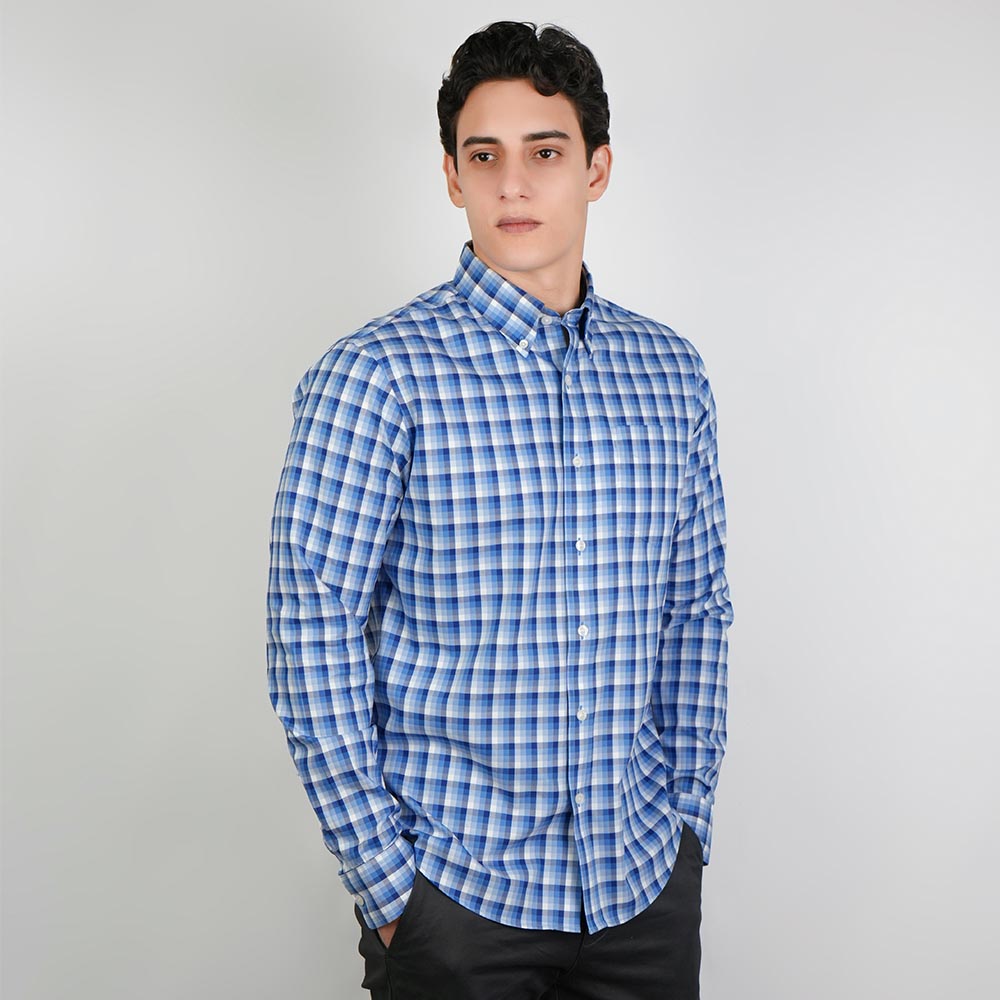 Men’s Cotton Oxford Wrinkle Free Long-Sleeve Shirt