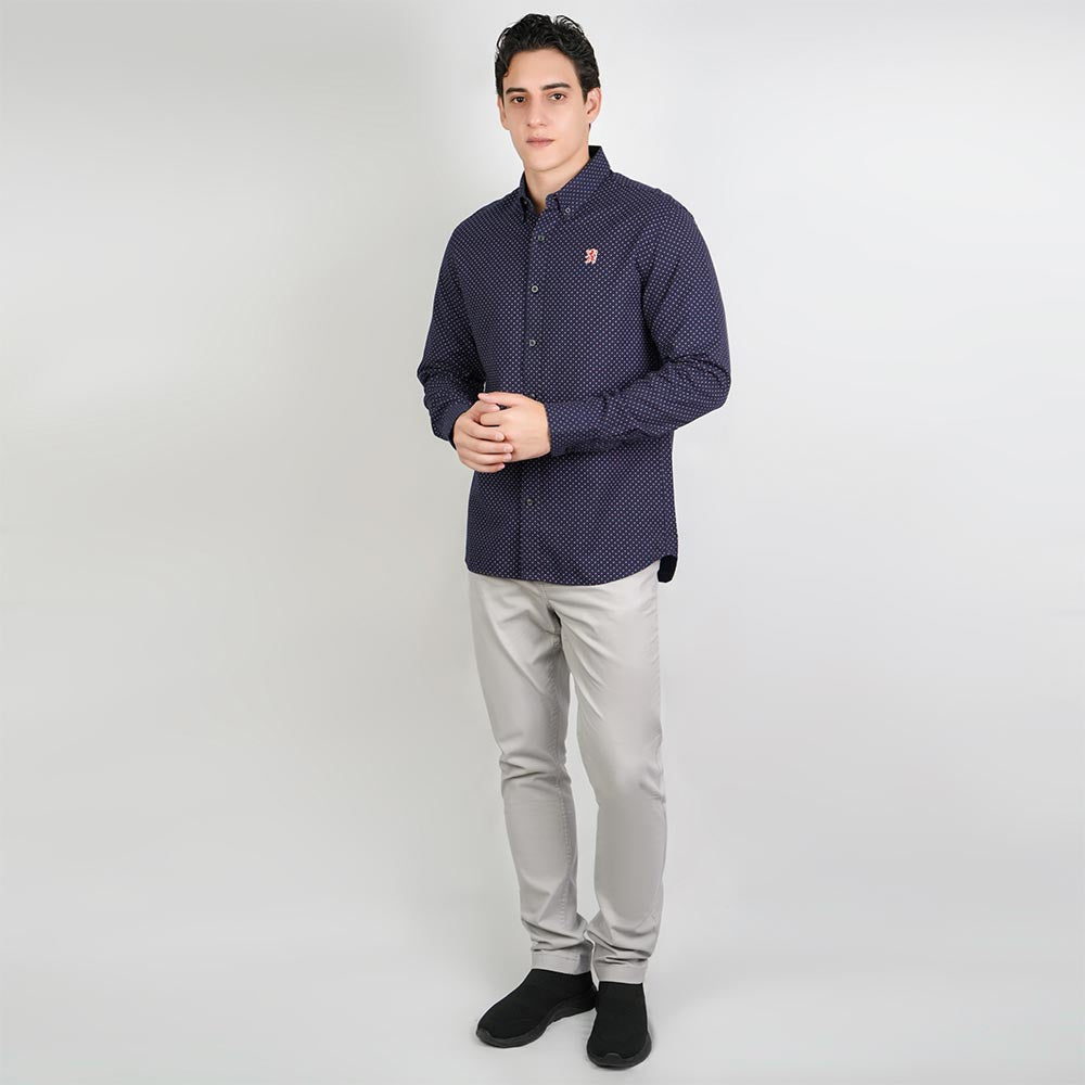 Men's Lion Oxford Printed Long Sleeve Shirt