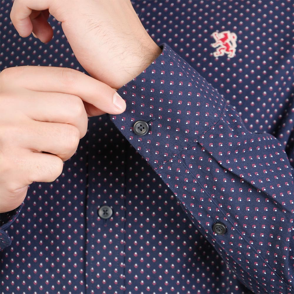 Men's Lion Oxford Printed Long Sleeve Shirt
