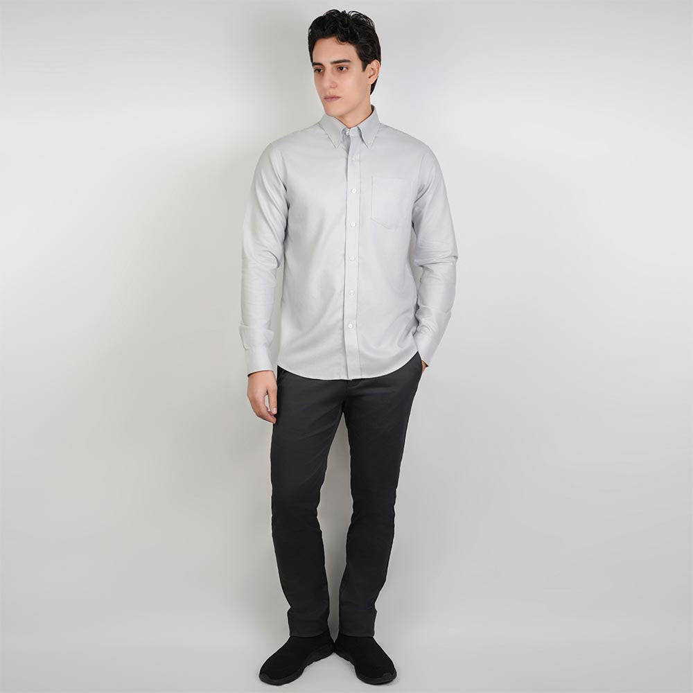 Men’s Cotton Long-Sleeve Wrinkle-Free Shirt
