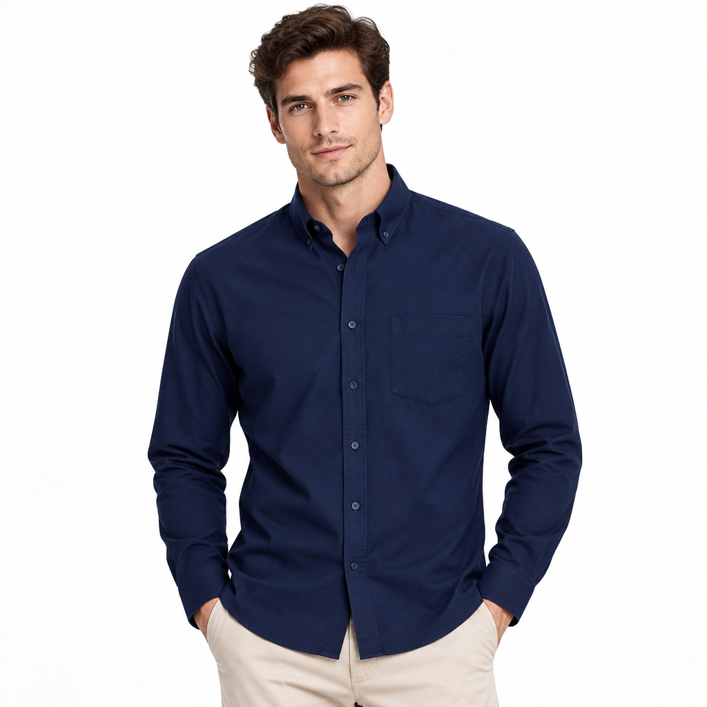 Men Wrinkle Free Cotton Oxford Shirt