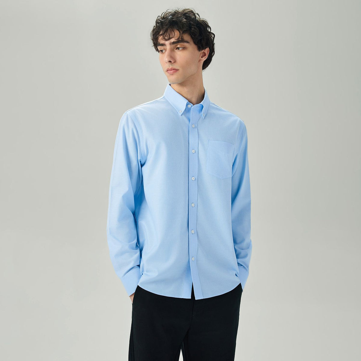 Men Wrinkle Free Cotton Oxford Shirt