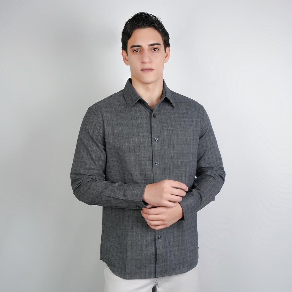 Men's Slim Checked Button-Down Shirt