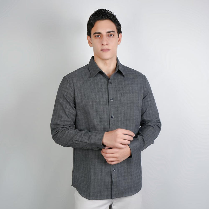 Men's Slim Checked Button-Down Shirt