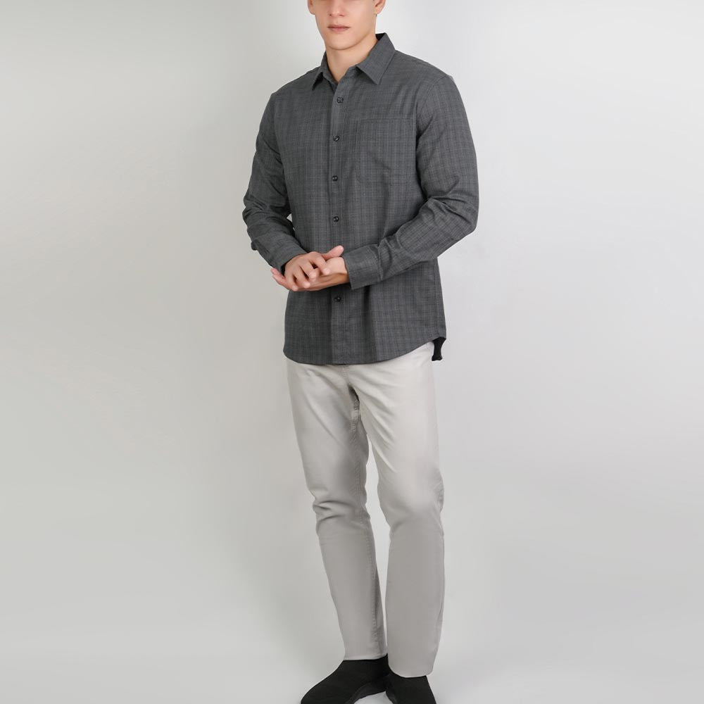 Men's Slim Checked Button-Down Shirt