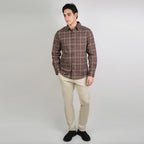 Men Slim Plaid Long Sleeve Button Shirt