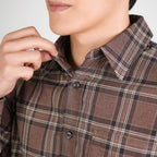 Men Slim Plaid Long Sleeve Button Shirt
