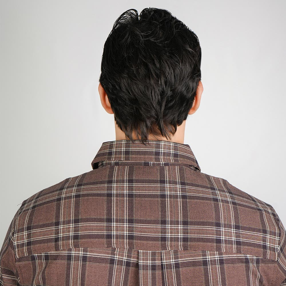 Men Slim Plaid Long Sleeve Button Shirt
