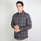 Men Slim Plaid Long Sleeve Button Shirt