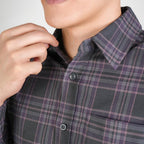 Men Slim Plaid Long Sleeve Button Shirt