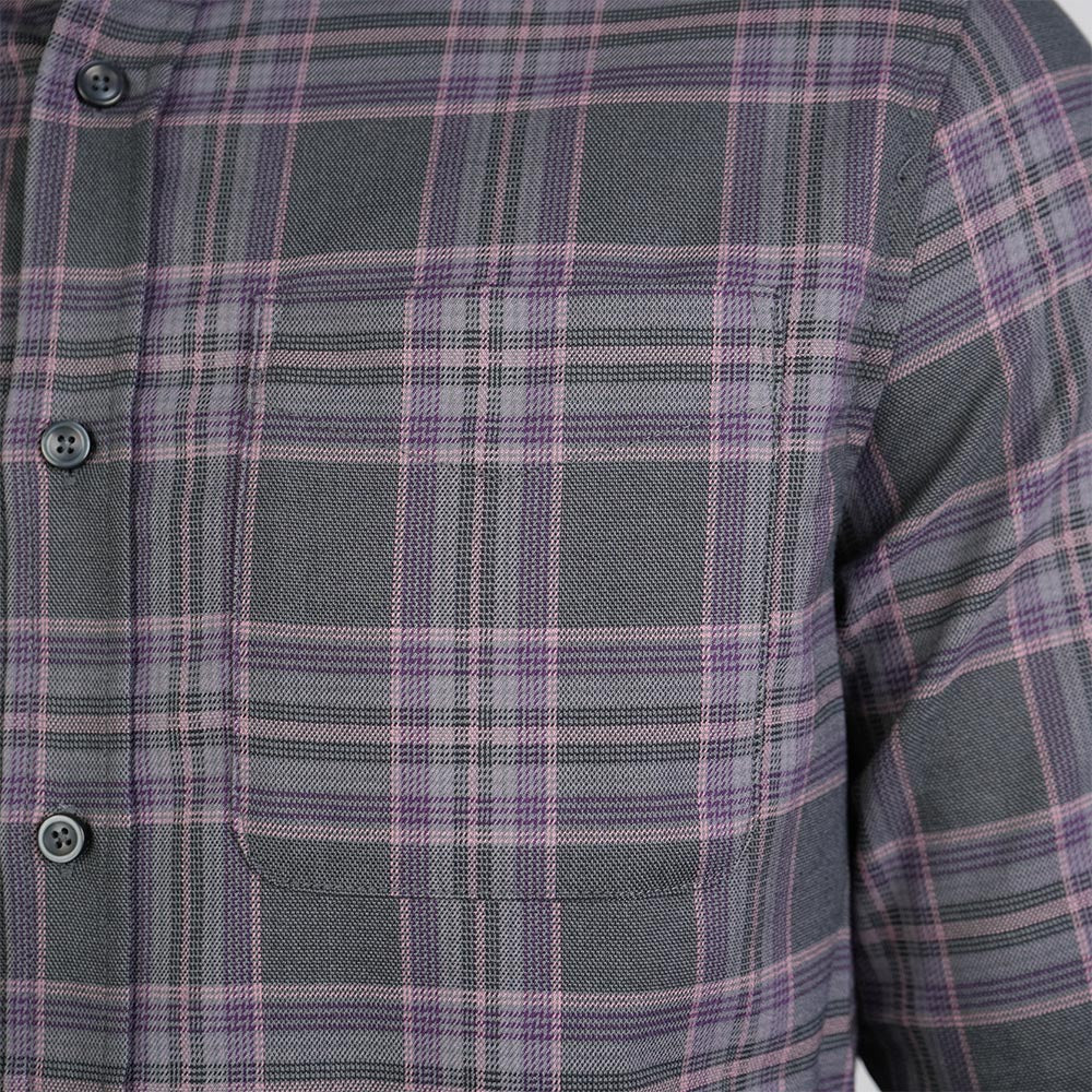 Men Slim Plaid Long Sleeve Button Shirt