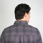 Men Slim Plaid Long Sleeve Button Shirt