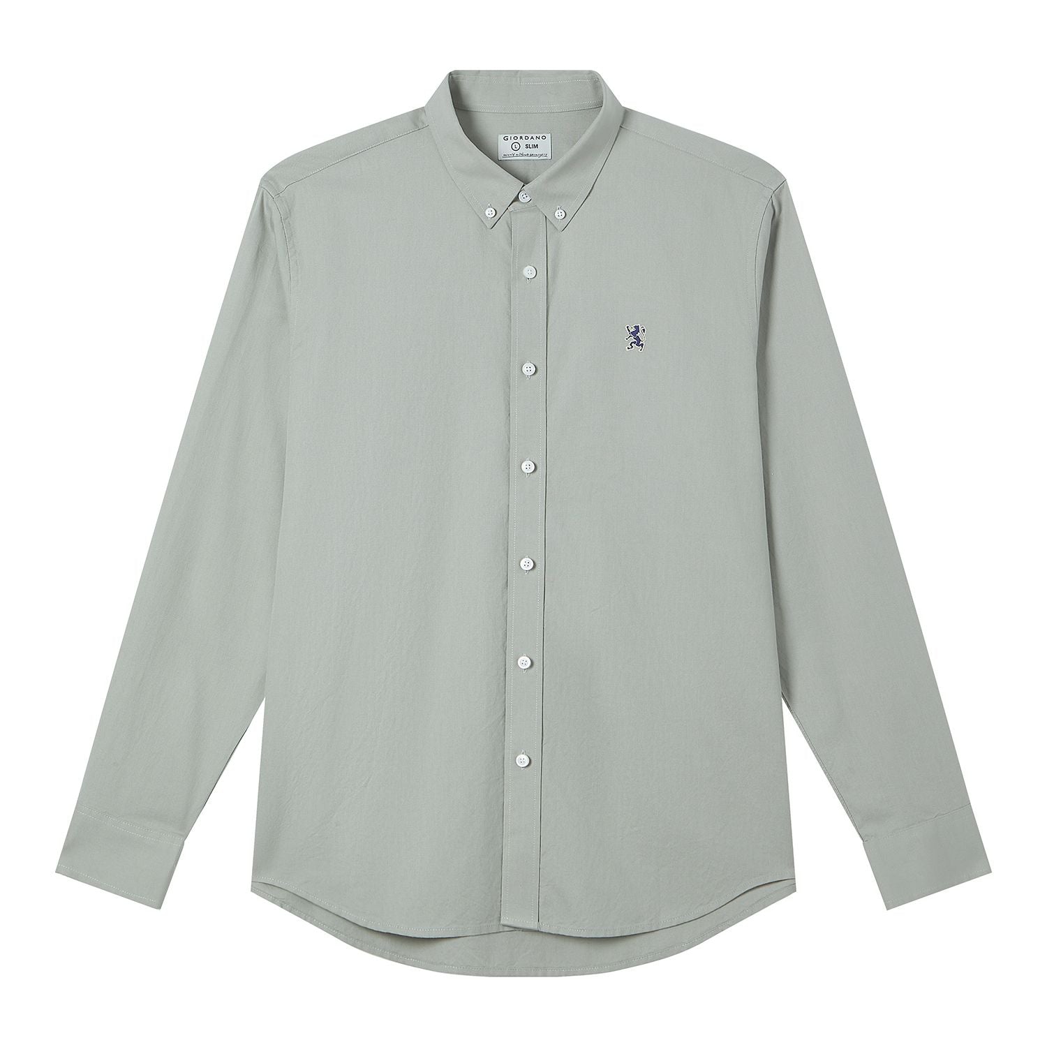 Men’s Cotton Slim Oxford Shirt with Embroidery