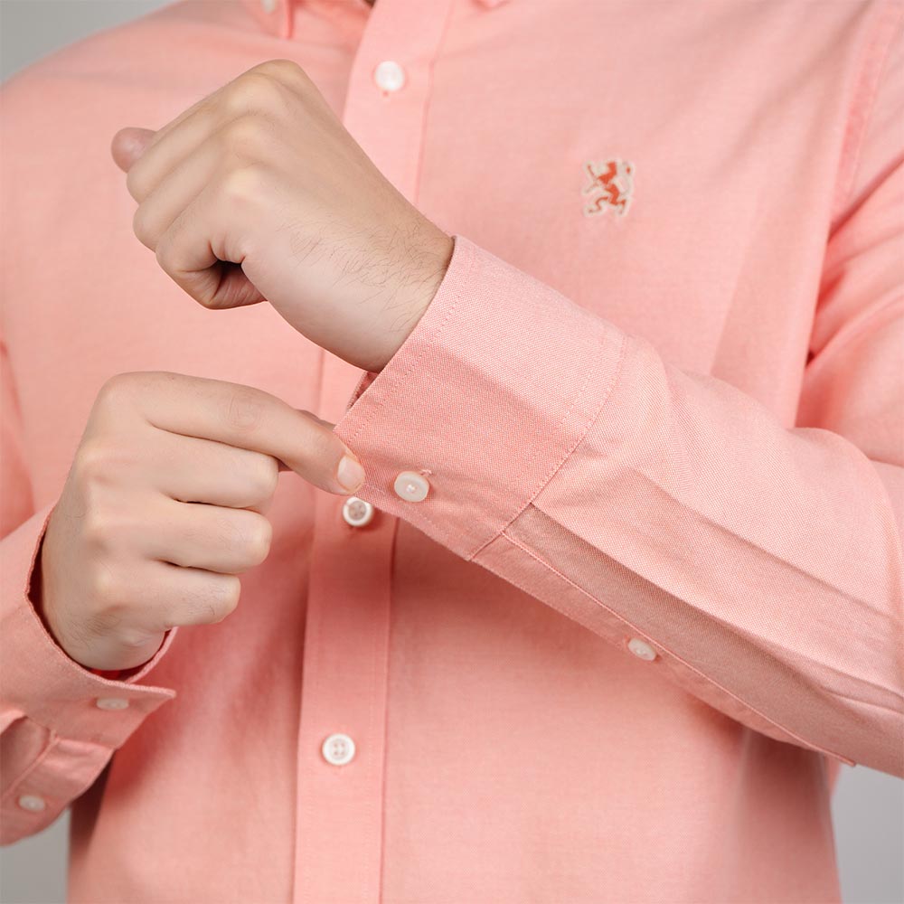 Men’s Cotton Slim Oxford Shirt with Embroidery