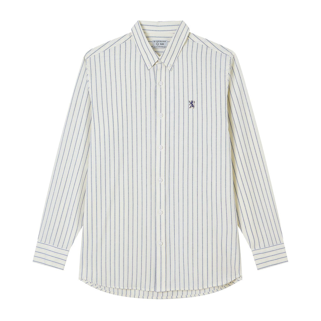Men’s Cotton Slim Oxford Shirt with Embroidery