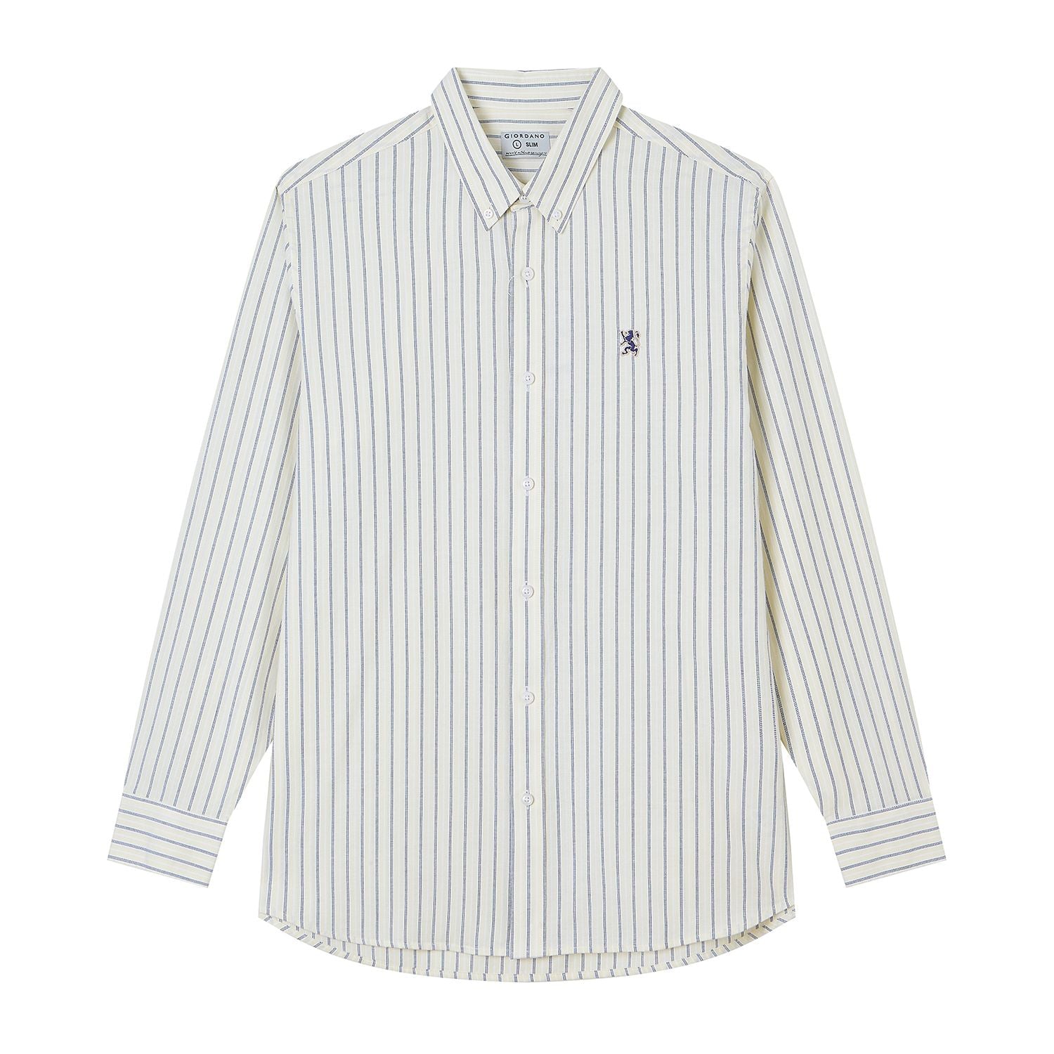 Men’s Cotton Slim Oxford Shirt with Embroidery