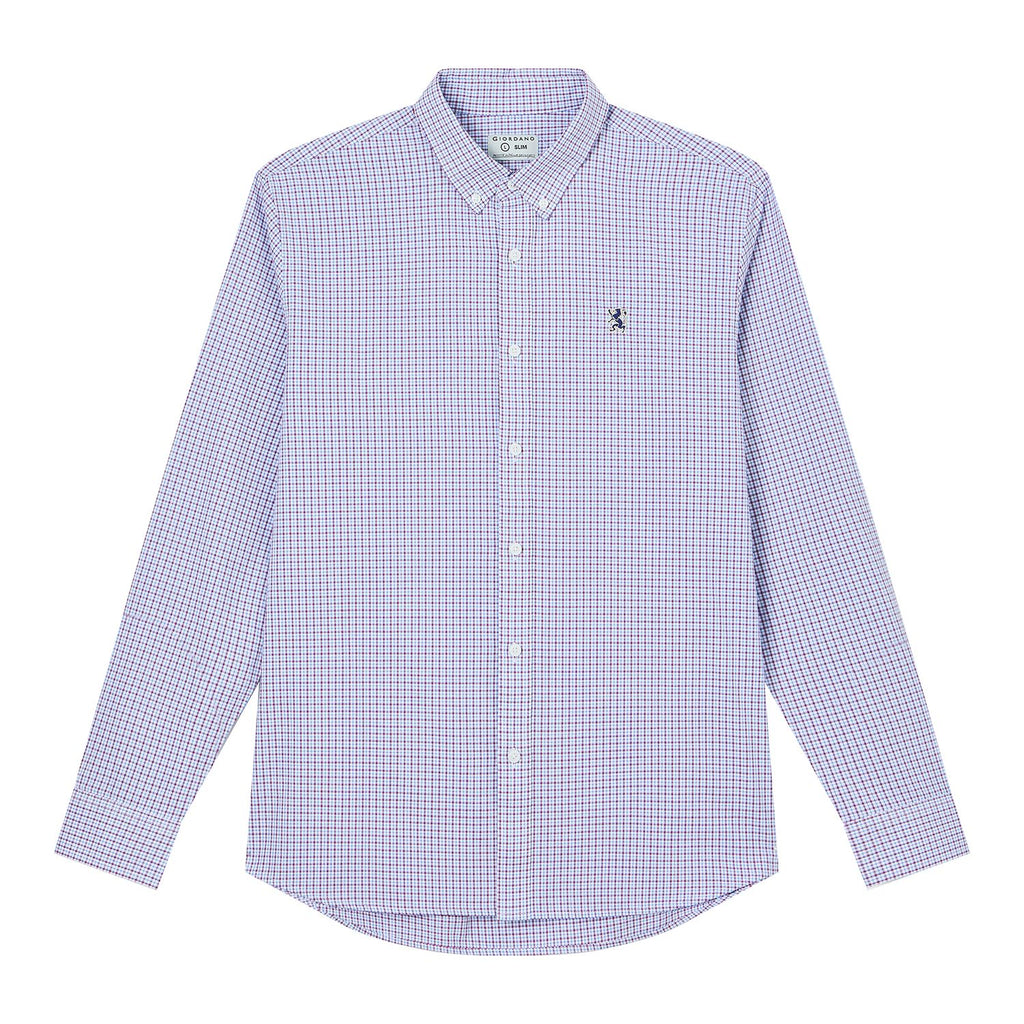 Men’s Cotton Slim Oxford Shirt with Embroidery