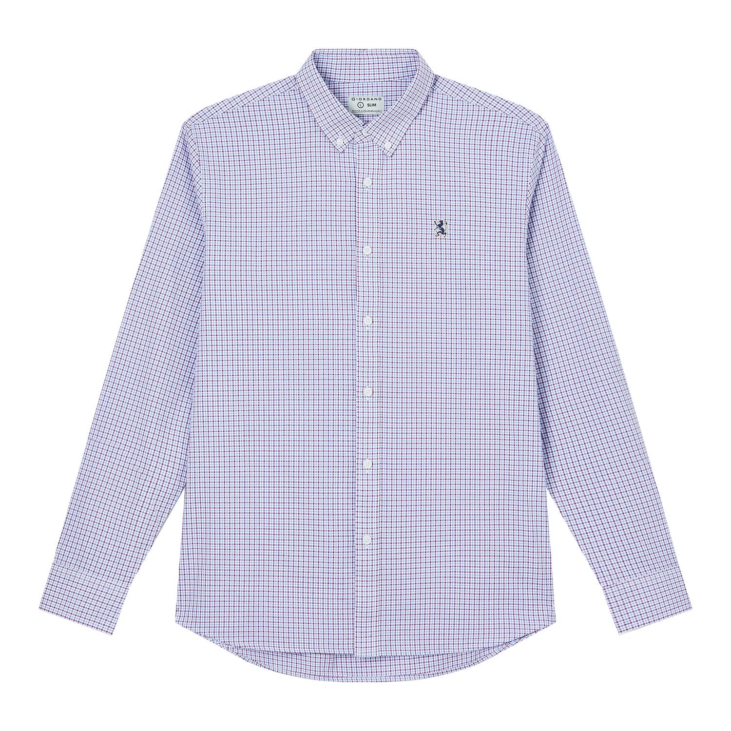 Men’s Cotton Slim Oxford Shirt with Embroidery