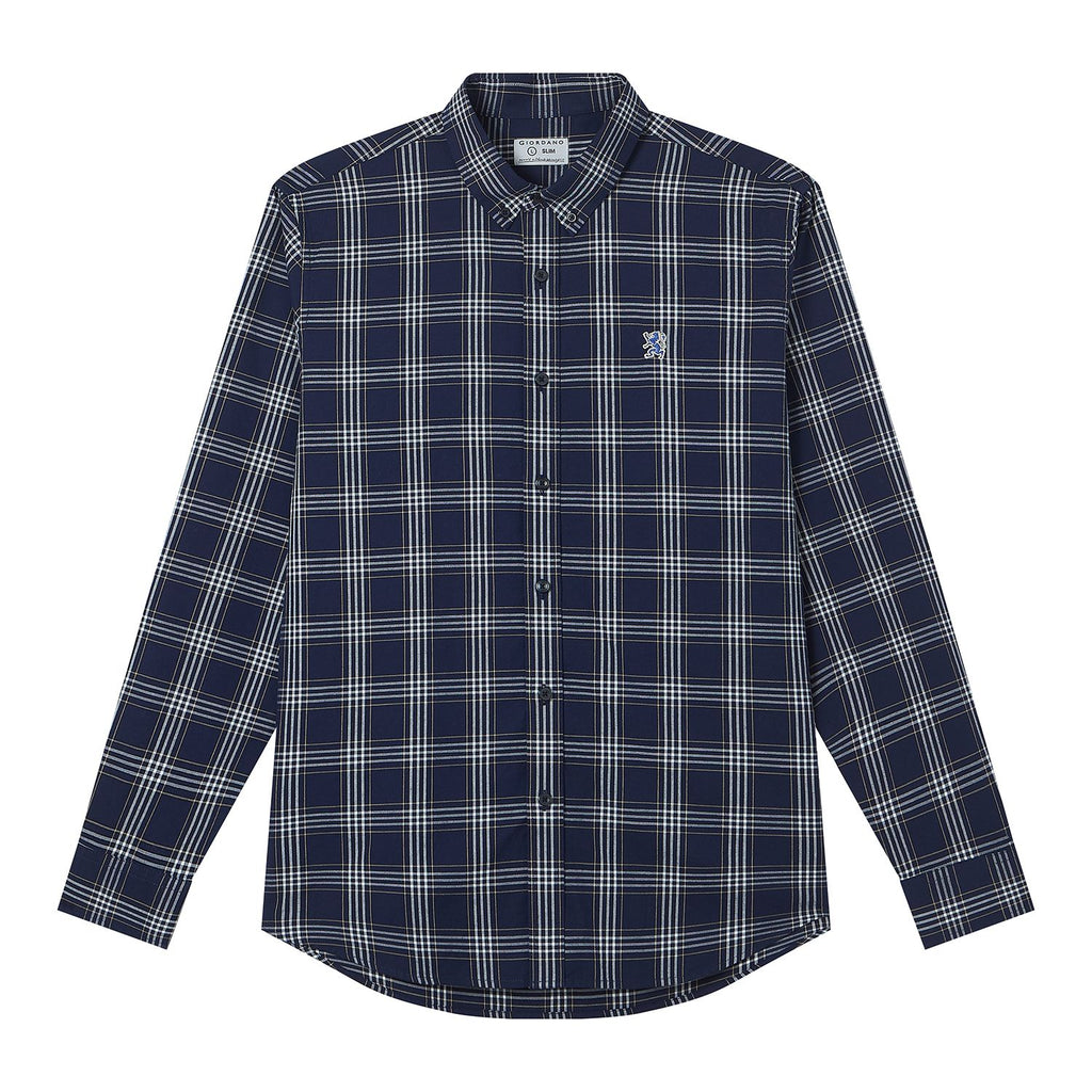 Men’s Cotton Slim Oxford Shirt with Embroidery