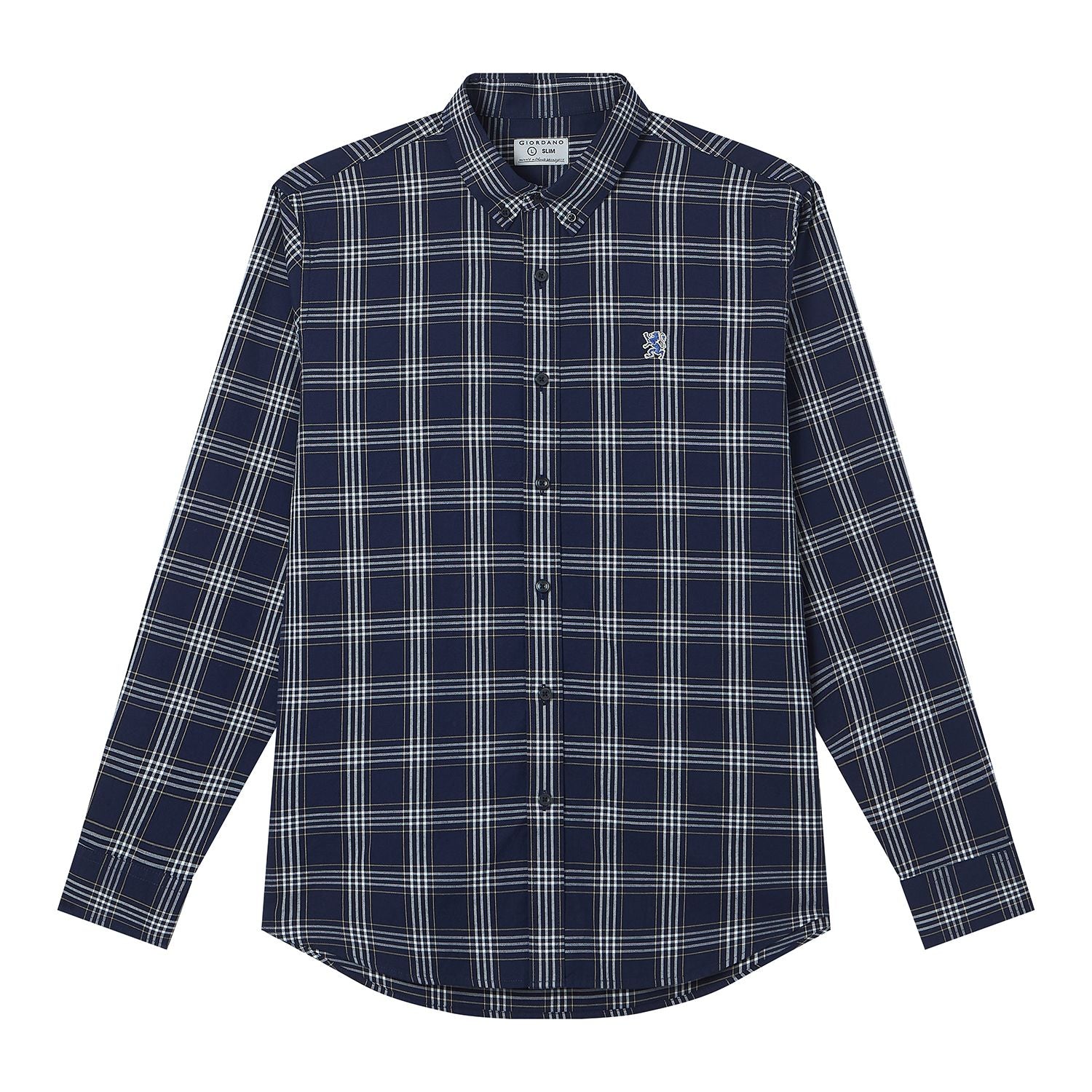 Men’s Cotton Slim Oxford Shirt with Embroidery