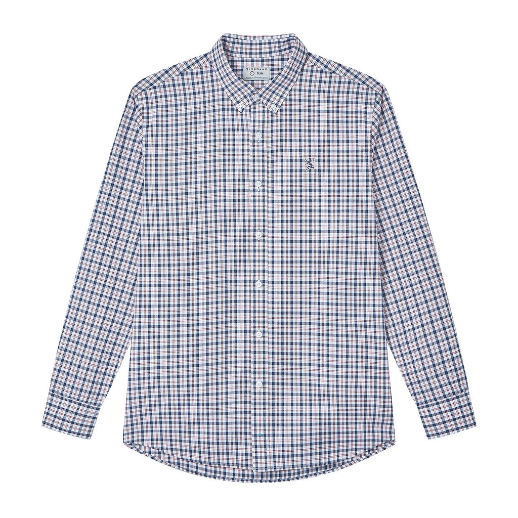 Men’s Cotton Slim Oxford Shirt with Embroidery