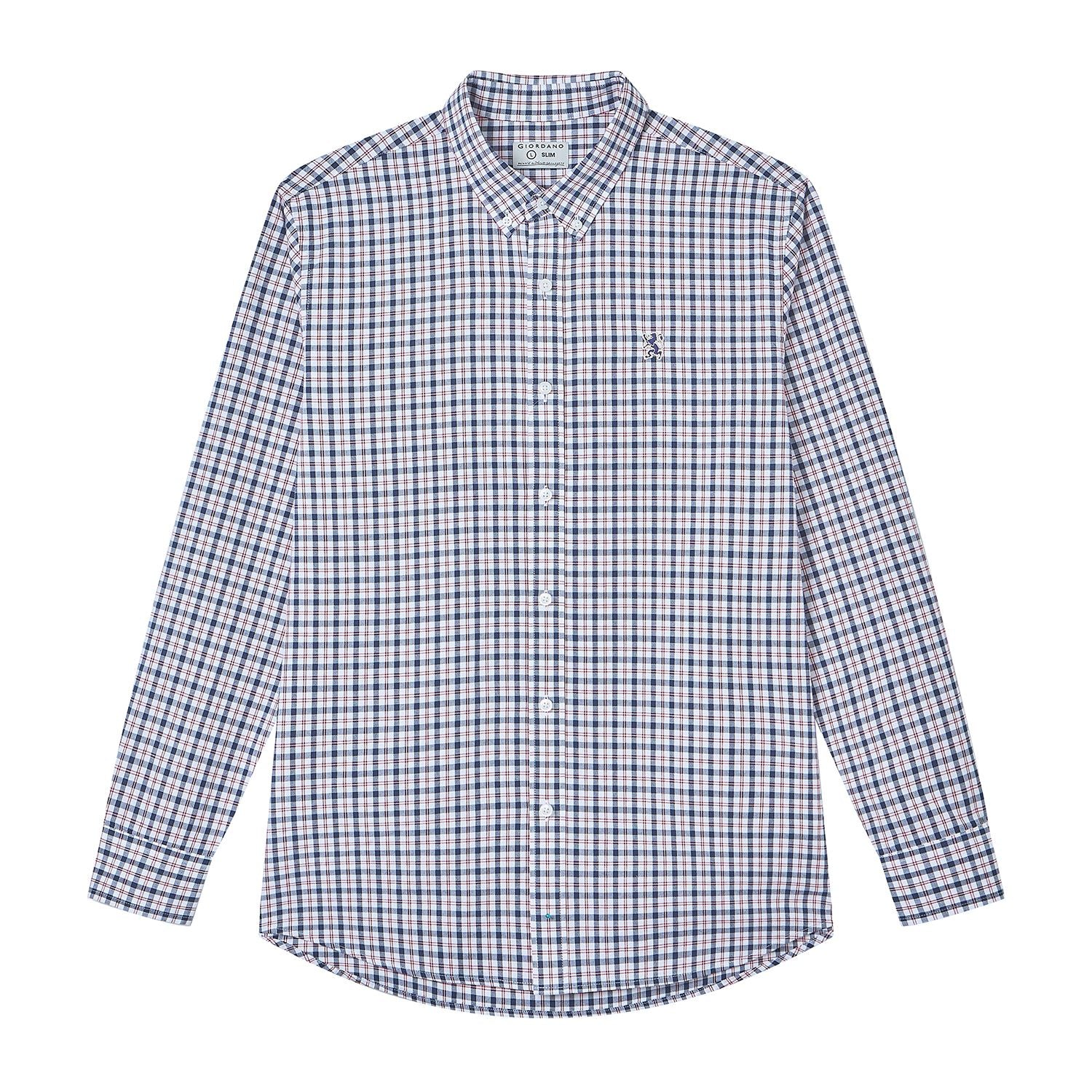 Men’s Cotton Slim Oxford Shirt with Embroidery