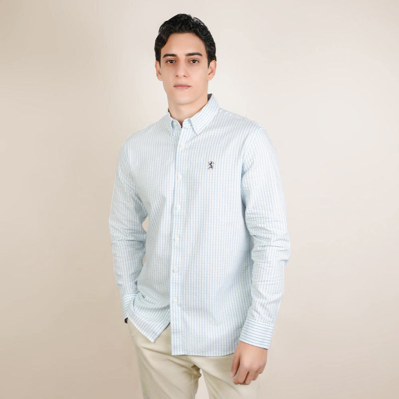 Men’s Cotton Slim Oxford Shirt with Embroidery