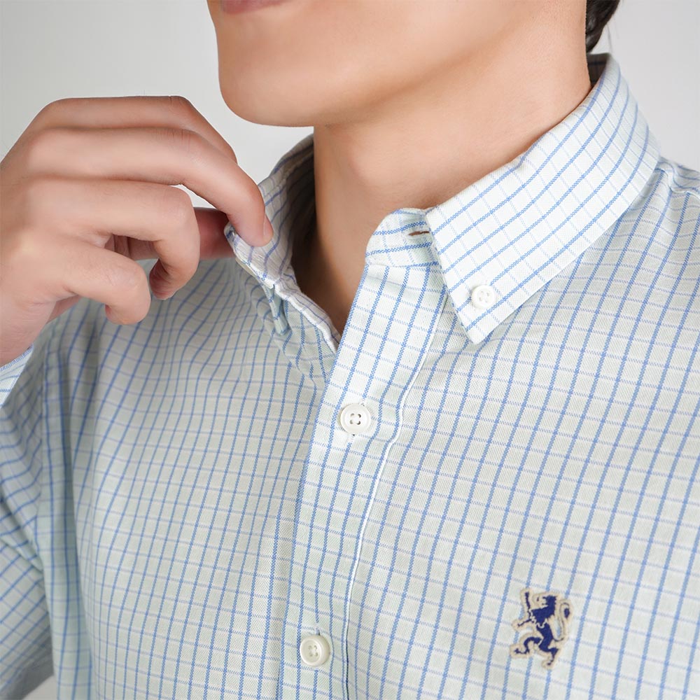 Men’s Cotton Slim Oxford Shirt with Embroidery