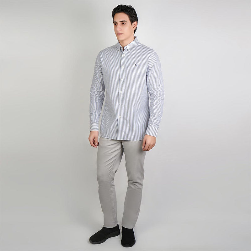 Men’s Cotton Slim Oxford Shirt with Embroidery