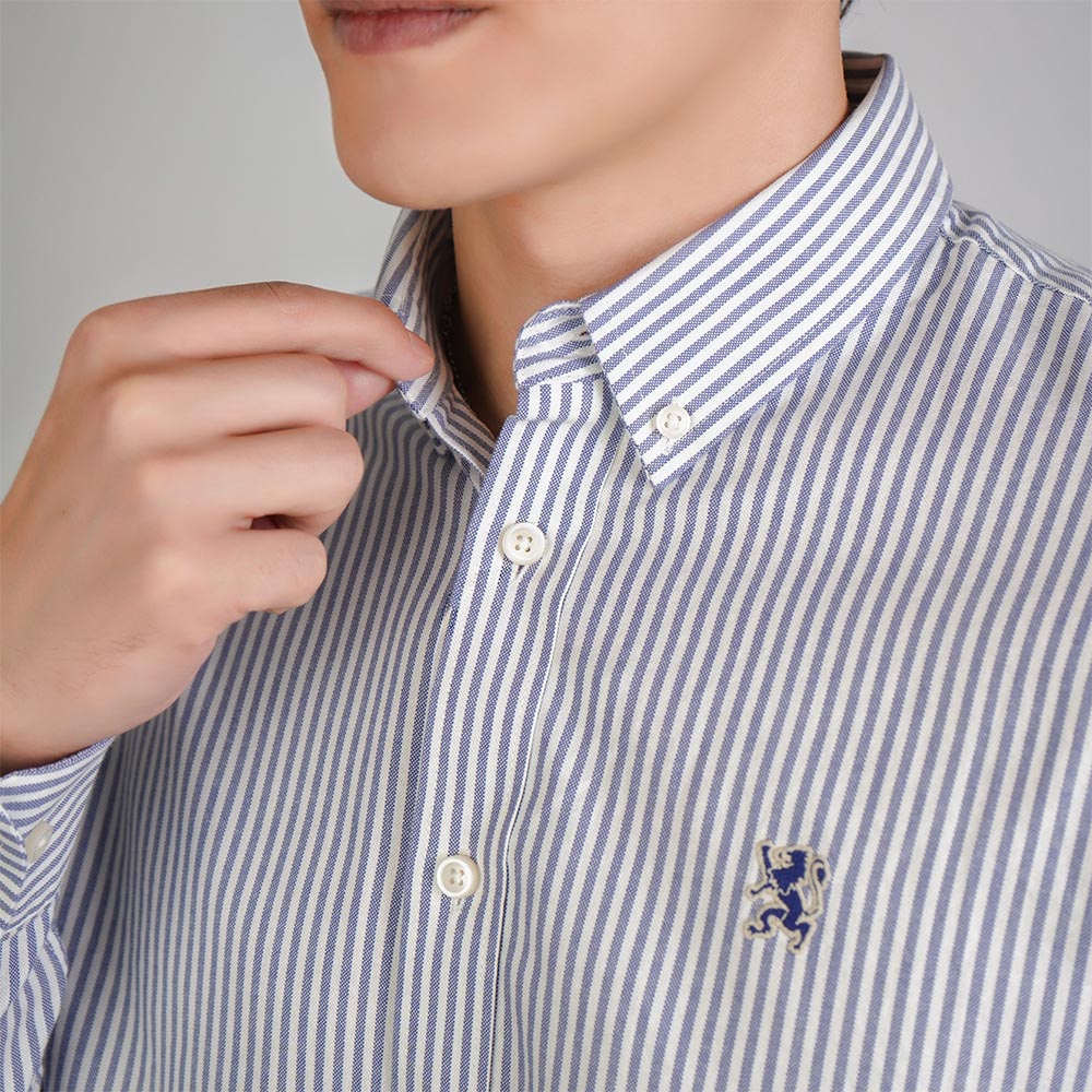Men’s Cotton Slim Oxford Shirt with Embroidery
