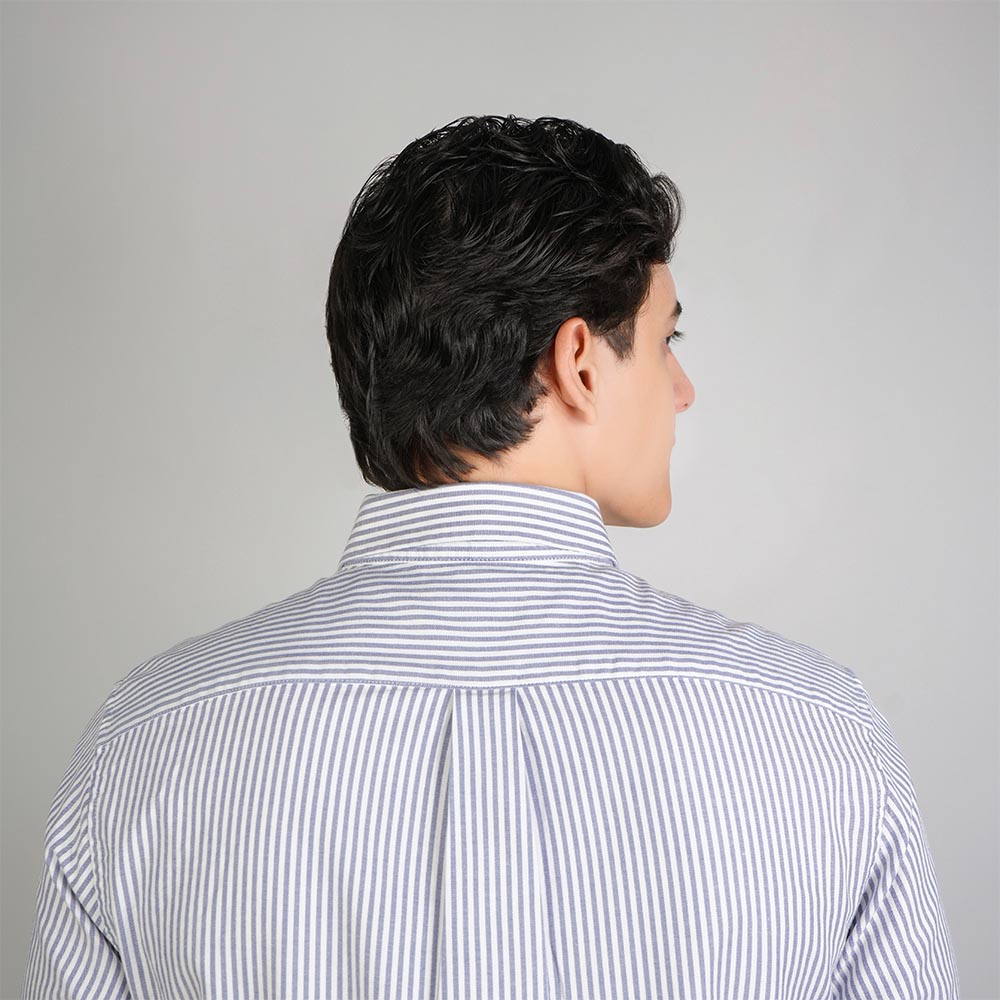 Men’s Cotton Slim Oxford Shirt with Embroidery
