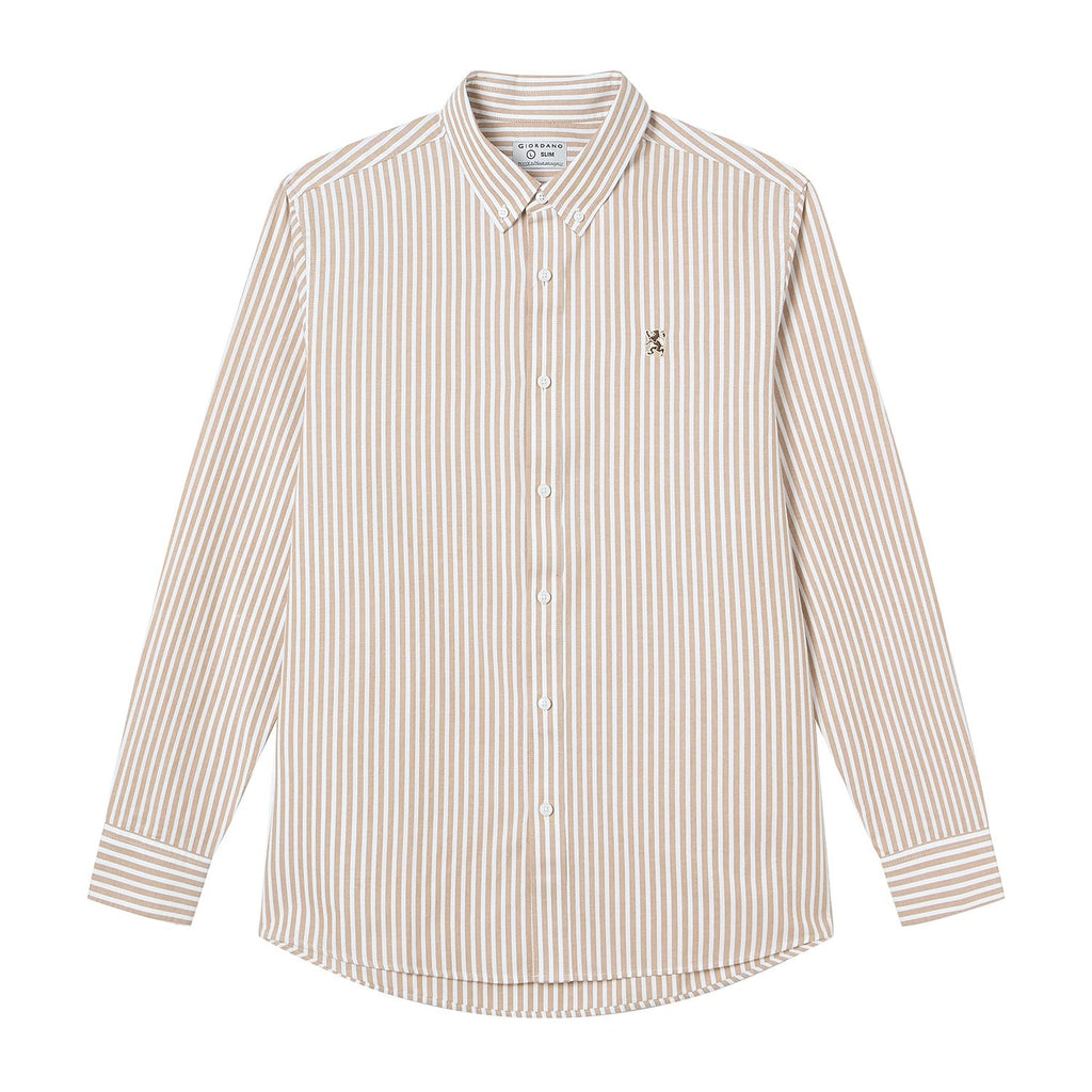Men’s Cotton Slim Oxford Shirt with Embroidery