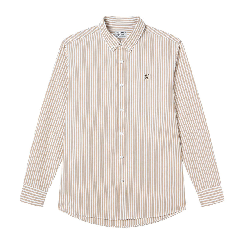Men’s Cotton Slim Oxford Shirt with Embroidery