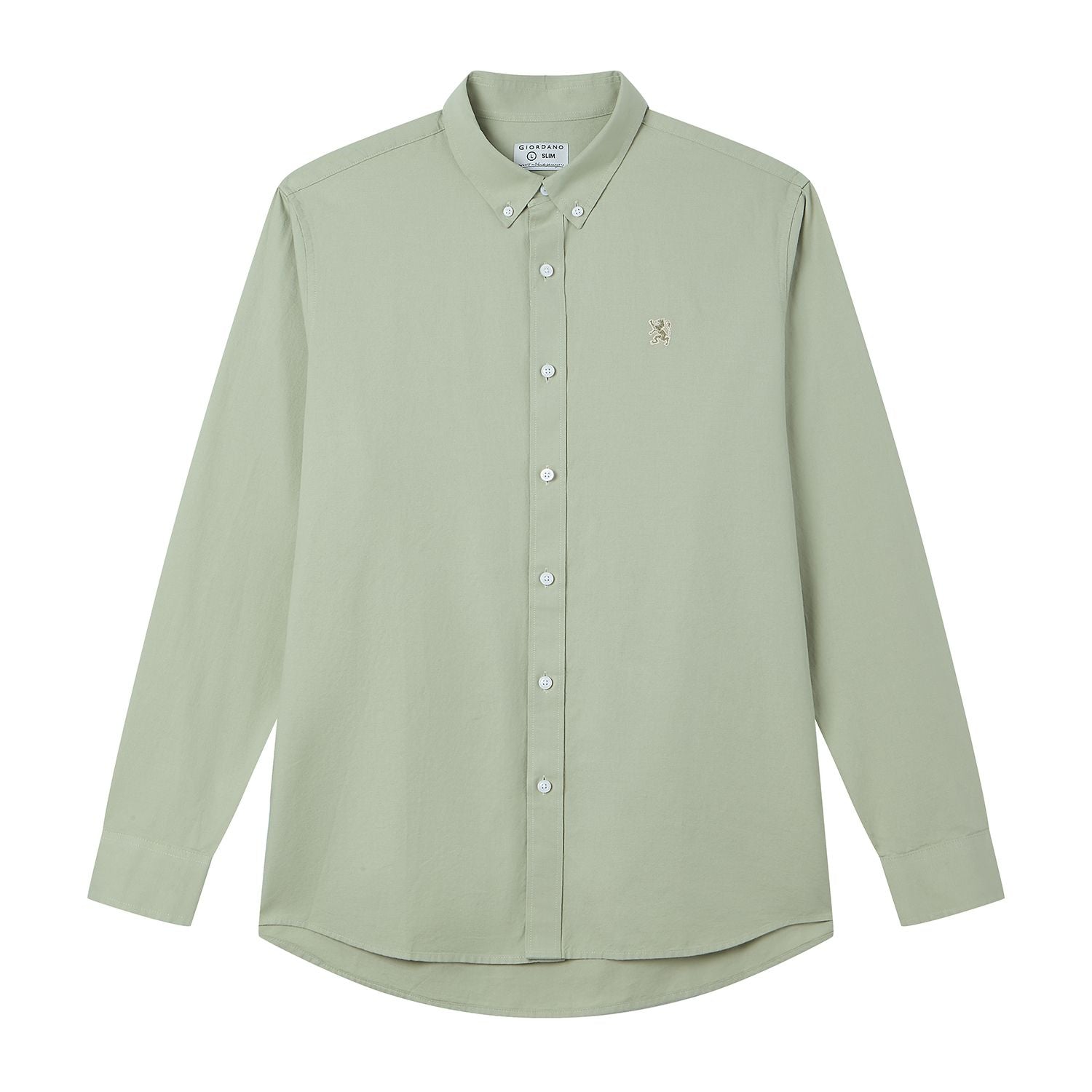 Men’s Cotton Slim Oxford Shirt with Embroidery