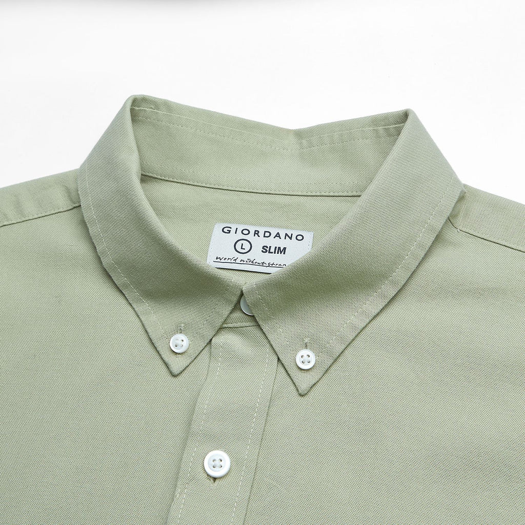 Men’s Cotton Slim Oxford Shirt with Embroidery
