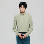 Men’s Cotton Slim Oxford Shirt with Embroidery