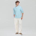 Men’s Cotton Slim Oxford Shirt with Embroidery
