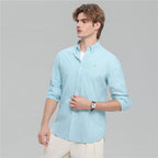 Men’s Cotton Slim Oxford Shirt with Embroidery
